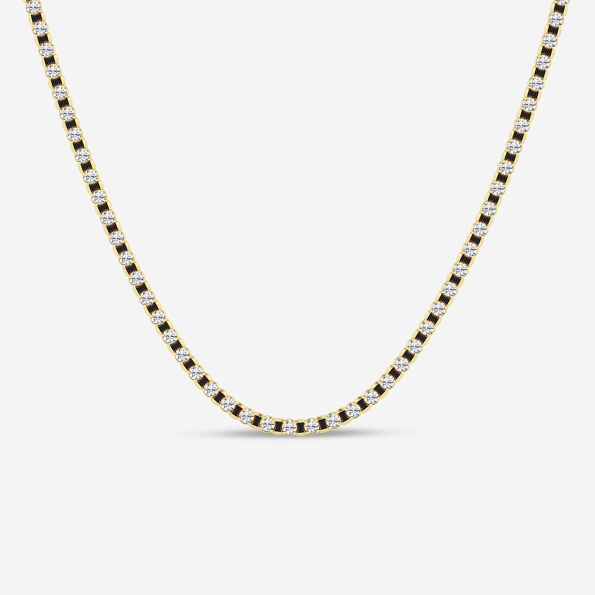 18 ctw Round Lab Grown Diamond Tennis Necklace With Black Rhodium